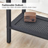 2-Tier BF91BZ01 HOOBRO End Table, Small Side Table with Storage Shelves, Nightstand with Faux Rattan Decoration
