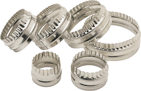 KitchenCraft Double Sided Pastry Cutters Set, Stainless Steel, 6 Pieces, Silver