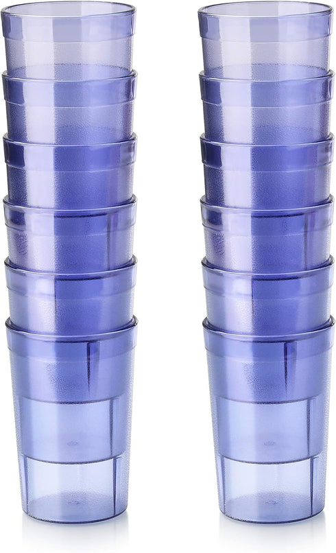New Star Foodservice Restaurant-Grade Beverage Tumblers, Blue, Set of 12, 8 oz