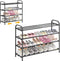 Hleelomi 4-Tier Expandable Shoe Rack for EntrywayAdjustable Metal Shoe Organizer for Closet,Living Room,Dorm,Black