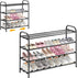Hleelomi 4-Tier Expandable Shoe Rack for EntrywayAdjustable Metal Shoe Organizer for Closet,Living Room,Dorm,Black