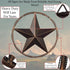 Urbalabs 13 Metal Barn Star Wall Decor, Rustic Texas Lone Star Bronze Brown Finish, Cast Wire Rope Circle Ring for