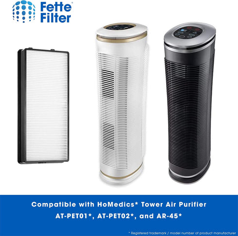Fette Filter - at-OFL True HEPA Replacement Filter, Compatible with HoMedics TotalClean True HEPA Tower Air Purifier