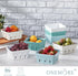 5.8" Set 2, ONEMORE Berry Basket Ceramic Berry Bowls with Holes Square Fruit Bowl Berry Colander Containers for Fridge