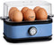 COOK WITH COLOR: 210 Watt Egg Cooker - 6 Egg Capacity with Rapid Cook Time, Auto Shut Off, and Measuring Cup.