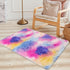 2x3 ft Small Throw Rugs, Furry Non Slip Mini Area Rug, Fluffy Tie-Dyed Rainbow Carpet for Bedroom Door Entryway Decor