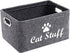 Felt Cat Toy Basket,Foldable Pet Toy Storage Bins with Handles, Pet Stuff