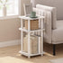 3-Tier Furinno JUST Side Table, Turn-N-Tube End Table with Open Shelf, Round Curve Corner Night Stand, Bedside Table