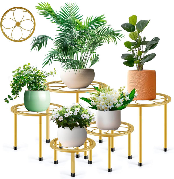 Amaoot 5 Pack Metal Plant Stand, Anti-Rust Iron Plant Stands for Indoor