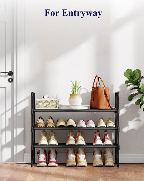 3-Tier Closet, 27.6" 3 Kitsure Shoe Rack - Shoe Organizer, Shoe Rack for Entryway, Bedroom, Easy- Assembly Storage