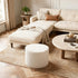 Round Boucle Pouf Ottoman Footrest Soft & Lightweight Footstool with Full Foam Filling for Living Room, Bedroom