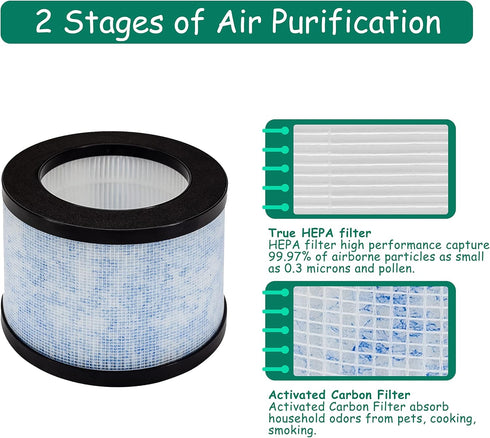DH-JH01 True HEPA Replacement Filter, Compatible with AROEVE, Kloudi Air Purifier DH-JH01, Intelabe EPI080/EP1080,