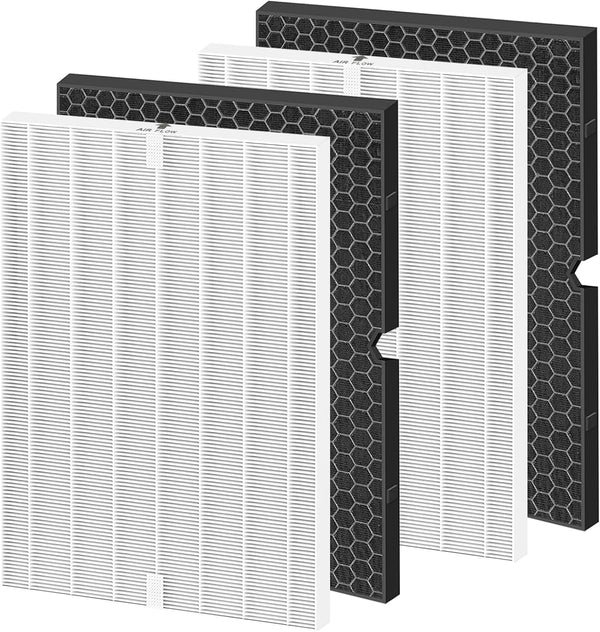 Colorfullife 2 Sets 116130 Replacement Filter H for Winix 5500-2, 2 True HEPA and 2 Activated Carbon Filters