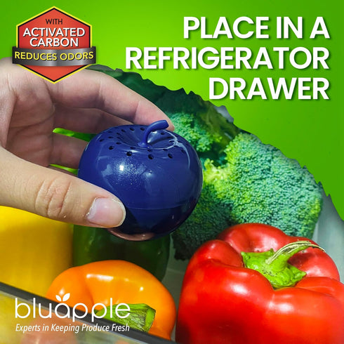 Bluapple Produce Saver Ethylene Gas Absorber - 1 Year Refill Kit with 8 Packets (9g Classic + 4g Carbon)