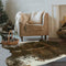 BENRON Small Cowhide Rug Accent, 2.3x3.6ft Faux Animal Hide Rug, Cute Rugs for Bedroom, Entryway, Kitchen
