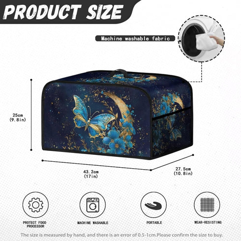 Hippie Flower Slow Cooker Cover, Oval Crock Pot Dust Cover with Handle, Easy to Clean for Home Kitchen