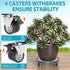 15-22 Inch 440 LBS, 1 Pack VANCASTLE Plant Caddy Plant Stand with Wheels, Heavy Duty Plant Roller Base AdjustablePalnt