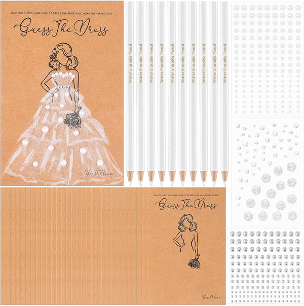 Sinload 30 Sets Guess the Dress Bridal Shower Games for Guests Include 30