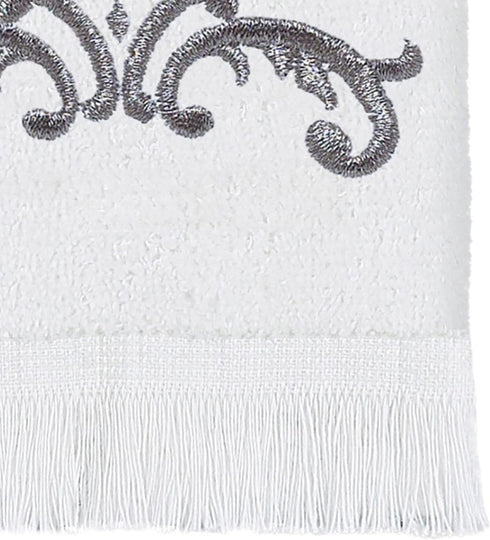 Avanti Linens Fingertip Towel, Soft Cotton Towel (Monogram Collection, Initial K), White