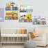 Wensdr 5-Pack 5 Black Metal Wall Mounted Kids Bookshelf, Modern Style, Shelves, Hanging Book Shelf Organizer for Kids