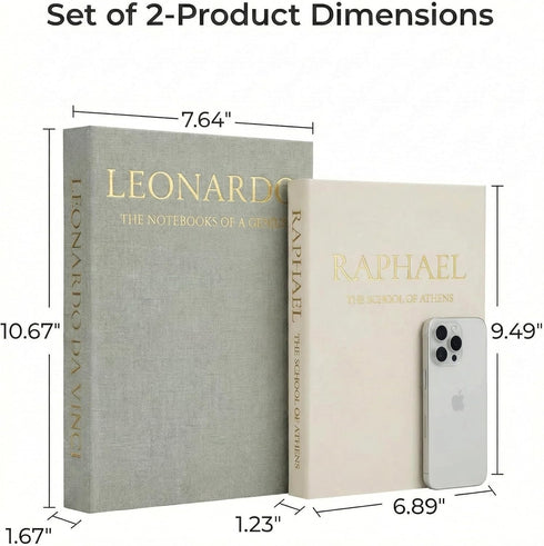 Set 2 Upgraded Decorative Books for Home Decor - Coffee Table Faux Books for Decoration, Linen Fake Book Storage Box