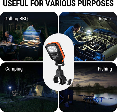 10 3 360 TempPro Outdoor Grill Light for BBQ with LEDs, Brightness & Energy-Saving Button, Adjustable Grill Lights