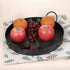 Hipiwe Set 2 13.6 inch 12.2 inch of Industrial Style Metal Iron Serving Tray with Handle, Rustic Galvanized Storage