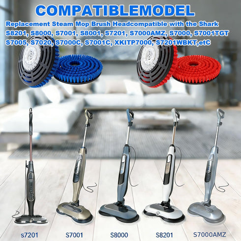 KVLZ 2-Pack S8201/S8001/S7201/S7000 - Newly Upgraded Steam Mop Replacement Brush Head, Compatible with Shark Steam Mops