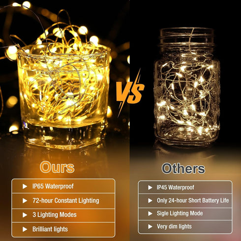 6 Pack 7ft 20 3 Fairy Lights Battery Operated - Led Twinkle Lights Modes, Bulk Mini String Lights Waterproof for Mason
