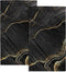 Miaoquhe Black Gold Marble Hand Towel Set of 2, Marble Texture Soft Highly