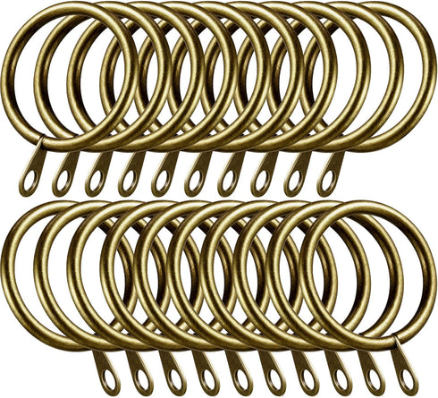 Shappy 20 Packs Metal Drapery Curtain Rings - Hanging Rings for Curtains and Rods, 30 mm Internal Diameter (Antique