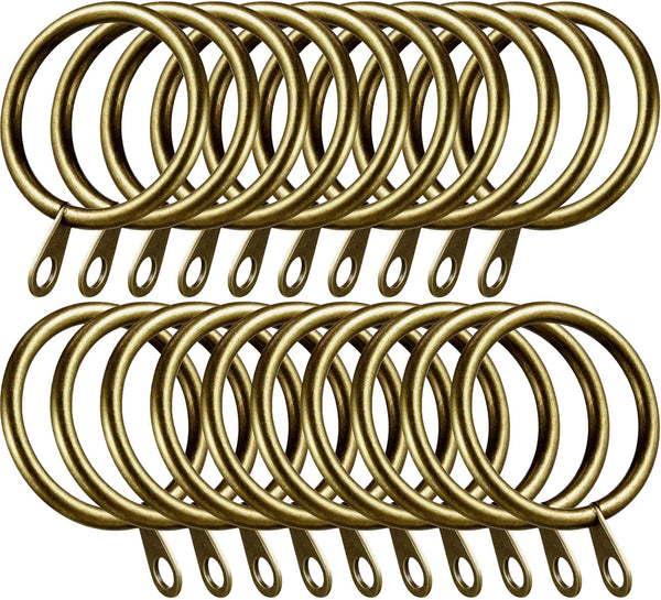 Shappy 20 Packs Metal Drapery Curtain Rings - Hanging Rings for Curtains and Rods, 30 mm Internal Diameter (Antique