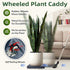 2PCS 9.96 inches REDHUGO Square Plant Caddy with Hidden Wheels, Heavy Duty Rolling Plant Stand Caddy with Wheels, Pot