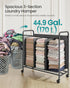 3-Section URLS330G01 SONGMICS Laundry Sorter, Laundry Hamper with Wheels, Rolling Clothes Hamper Cart with Large