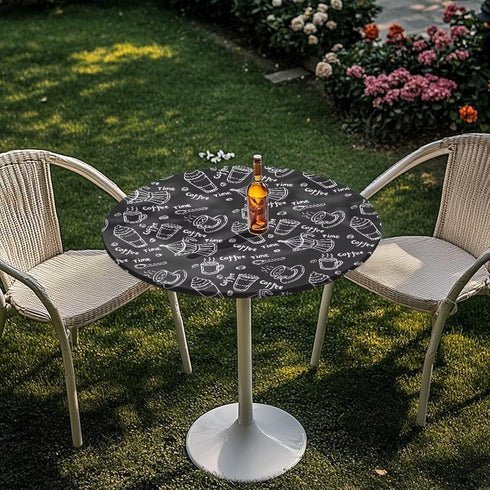24 24 Inch x Cocktail Table Topper Covers Small Round Table Cloth with Elastic Fit Washable Table Cloth Decorative