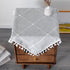 Kunxufi 24 24 Inch Farmhouse Small Square Grey Waterproof Tablecloth Heavy Weight Cotton Linen Table Cloth with Tassels
