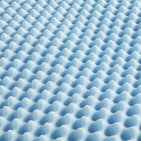 Sleep Philosophy Gel Infused Memory Foam Mattress Topper - Luxurious Queen Size, 1.5" Thick, Enhanced Bed Support, Blue