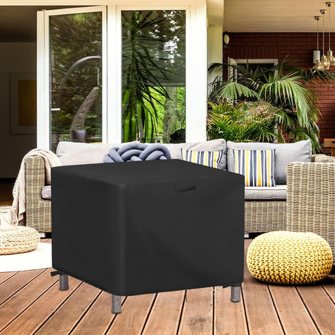 16 Inch, 16 16 17 Inch Patio Ottoman Cover Square Waterproof Outdoor Side Table Furniture Covers, Heavy Duty Outdoor