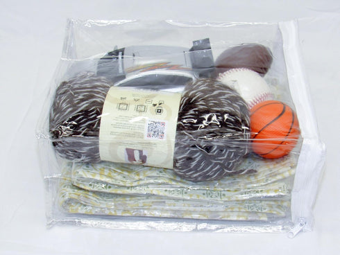 Heavy Duty Vinyl Zippered Closet Storage Bags (Clear) for Sweaters, Blankets, Arts & Crafts, and Toys (9" x 11" x 5")