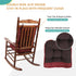 Set RACE LEAF High Back Rocking Chair Cushion with Memory Foam, Non-Slip Patio Chair Cushions for Indoor/Outdoor Use