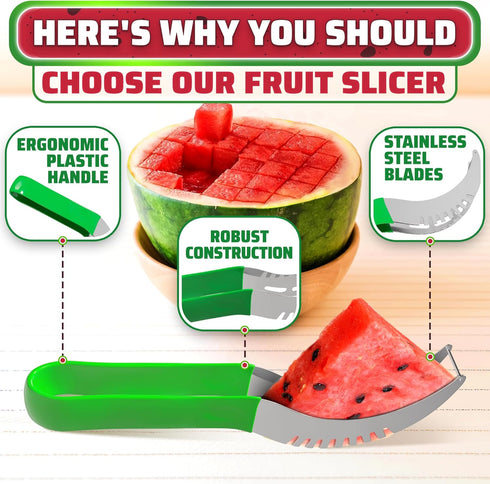 Watermelon Slicer Cutter Tool - Durable Stainless Steel Blade with Ergonomic Handle for Quick, Mess-Free Prep