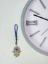 Hamsa Hand Amulet Pendant w/Crystal Rhinestones, Blue, White & Black Evil Eye Car Hanging Ornament