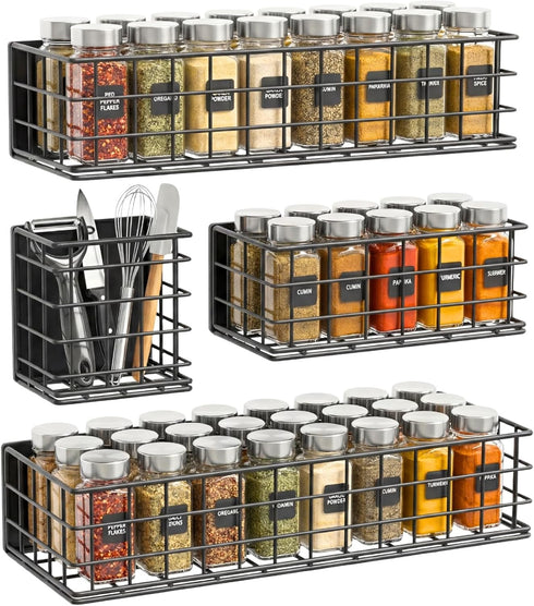 Ofiray-home Magnetic Fridge Shelf, 4-Pack Metal Strong Magnet Rack, Space Saving Spice