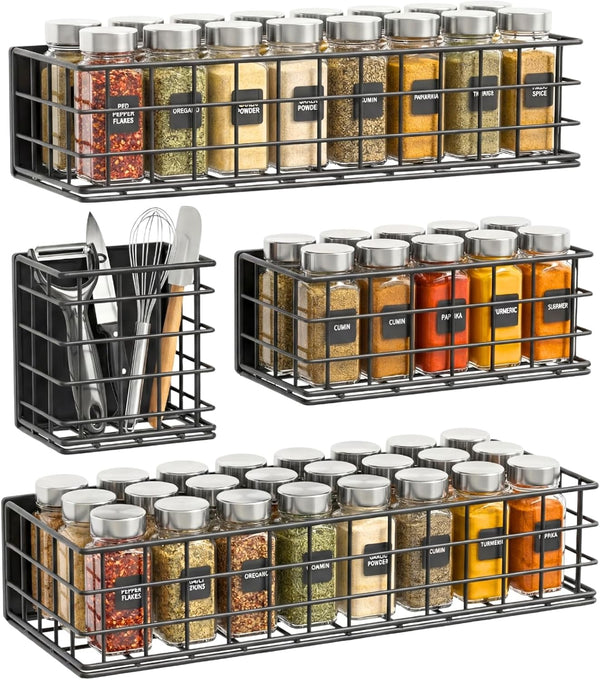 Ofiray-home Magnetic Fridge Shelf, 4-Pack Metal Strong Magnet Rack, Space Saving Spice