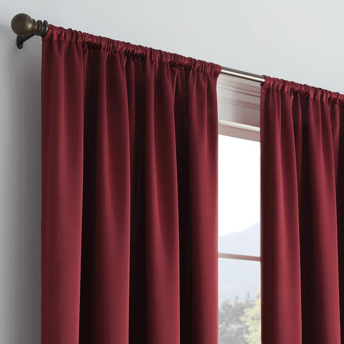 ECLIPSE Solid Thermapanel Room Darkening Curtain, 1 Panel, 54" x 84", Merlot