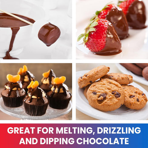 32+ Set 8.8 oz (250 Set Total Chef Electric Chocolatiere Melter Accessories Fondue Pot Chocolate Fountain and Candy