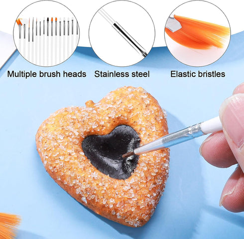 Aster 15Pcs Cake Decorating Brushes, Food Safe Paint Brushes Kit for Baking and DIY Tool Set