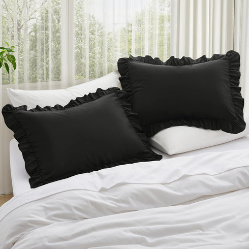 Set 1, 20" 54", KKJIAF Ruffle Body Pillow Cases of Ruffled Pillow Covers with Envelope Closure, Body Pillowcases Size