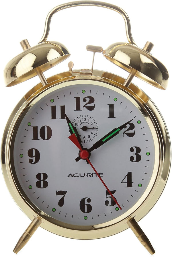 AcuRite Vintage Twin Bell Alarm Clock, Model 15605