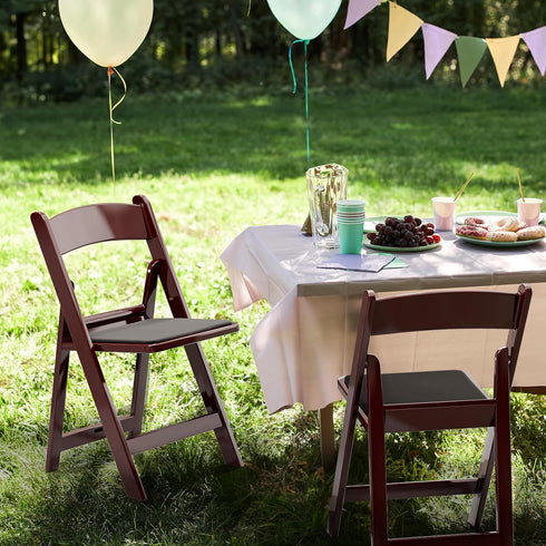 1 VINGLI Resin Folding Chairs with Cushion, Foldable Plastic Chair with Comfortable Padded Seats, Perfect for Event